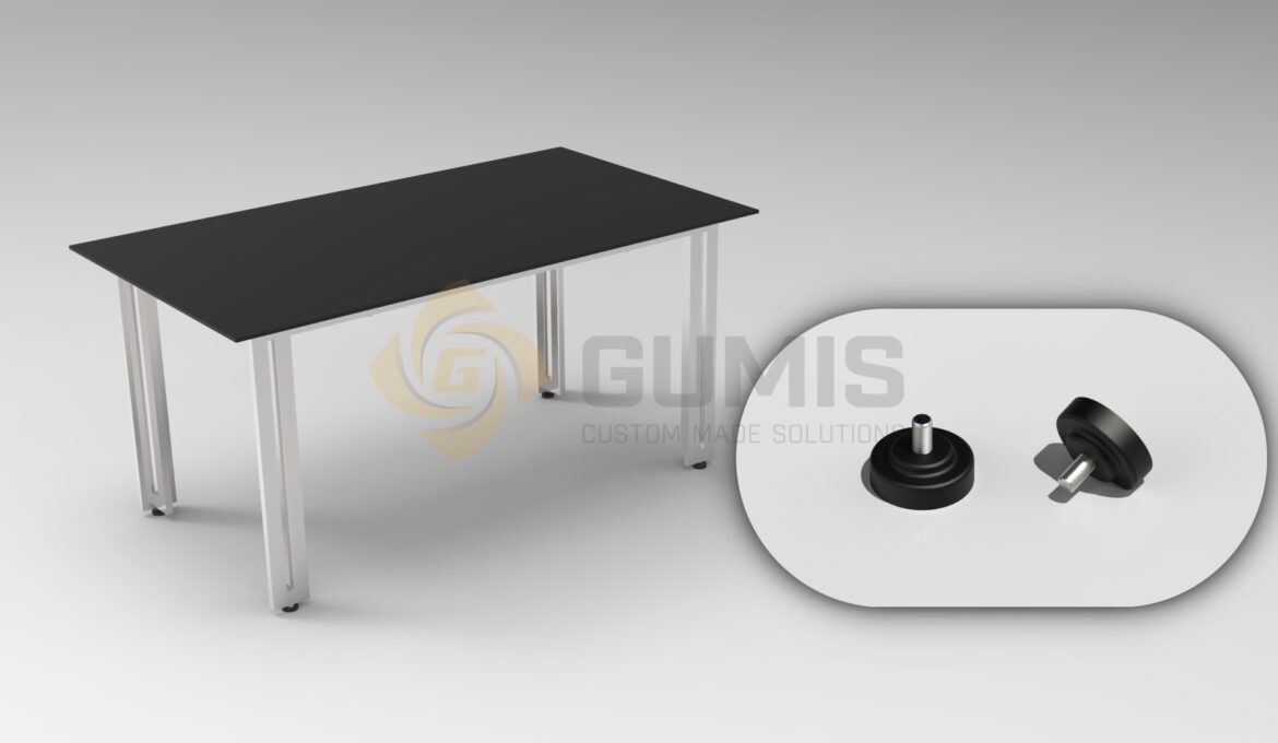 Rubber feet for tables with higher load capacity