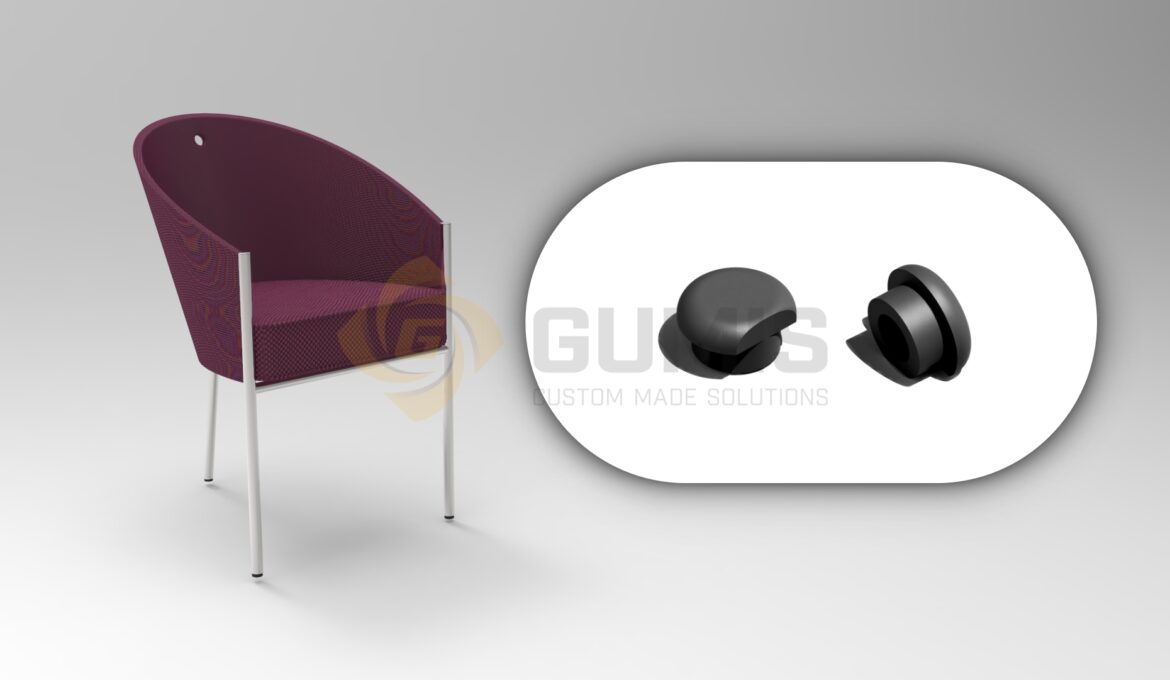Rubber plug for round pipe chair leg