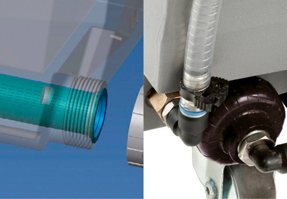 “Built in” solution tank filter